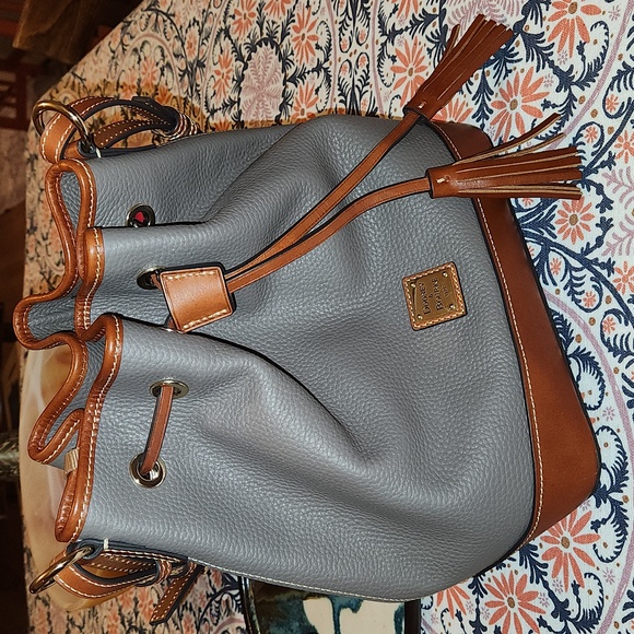 Dooney & Bourke Handbags - Dooney & Bourke Elephant Gray Pebble Leather Kendall Bucket Bag Shoulder bag